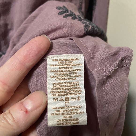 Free People Boho purple long sleeve tunic dress - Picture 7 of 9